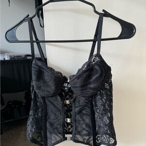 I.AM.GIA - ELENA TOP // BLACK BURNOUT